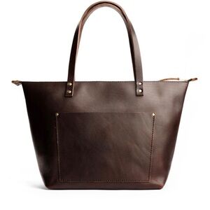 Elegant Black Leather Tote Bag